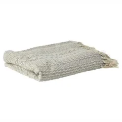 Plaid M/frynser 130x170cm - Grey