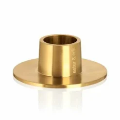 2 Stk. Ester Og Eriks Lysestager I Børstet Guld Look